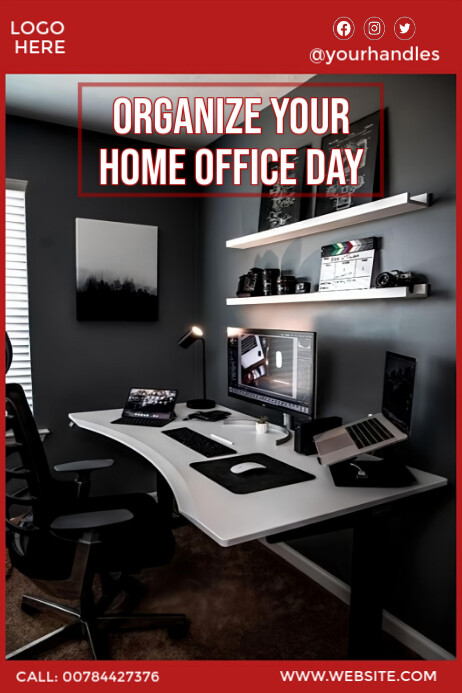 Copy of Black Professional Organize Your Home Office Day Poster ...