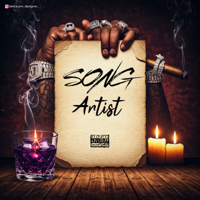 Black Professional Paper Rap Album Cover Modelo | PosterMyWall
