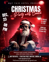 Black Professional Party With Santa Instagram Portrait template
