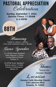 Black Professional Pastoral Appreciation Celebration Tabloid Boulevardzeitung template