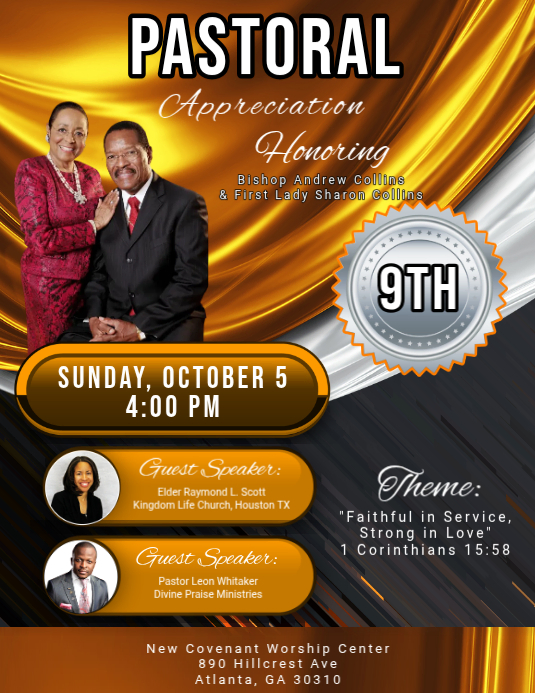 Pastoral Appreciation Event Template | PosterMyWall