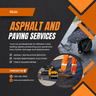 Black Professional Paving Services Instagram Post template