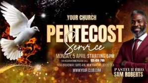 Black Professional Pentecost Church Service Digital Display Video Umbukiso Wedijithali (16:9) template