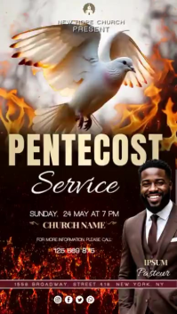 Black Professional Pentecost Church Service Instagram Story Video template