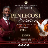 Black Professional Pentecost Church Service Instagram Post Video template