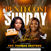 Black Professional Pentecost Sunday Celebration Instagram Post Instagram-bericht template