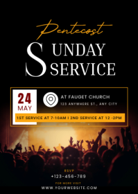 Black Professional Pentecost Sunday Service A6 template