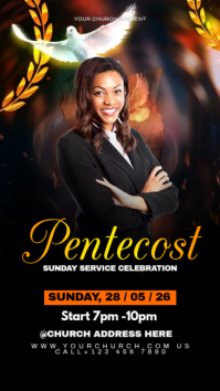 Black Professional Pentecost Sunday Service Instagram Story template