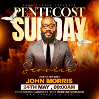 Black Professional Pentecost Sunday Service Instagram Post template