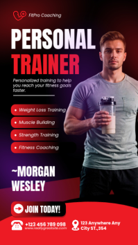 Black Professional Personal Training Instagram Story template