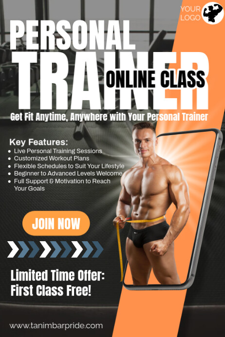 Black Professional Personal Training Online 2025 Poster Template ...