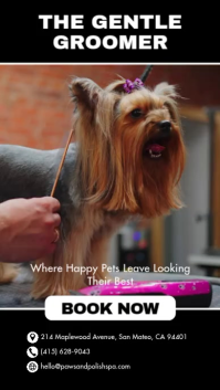 Black Professional Pet Grooming Instagram Story Video template