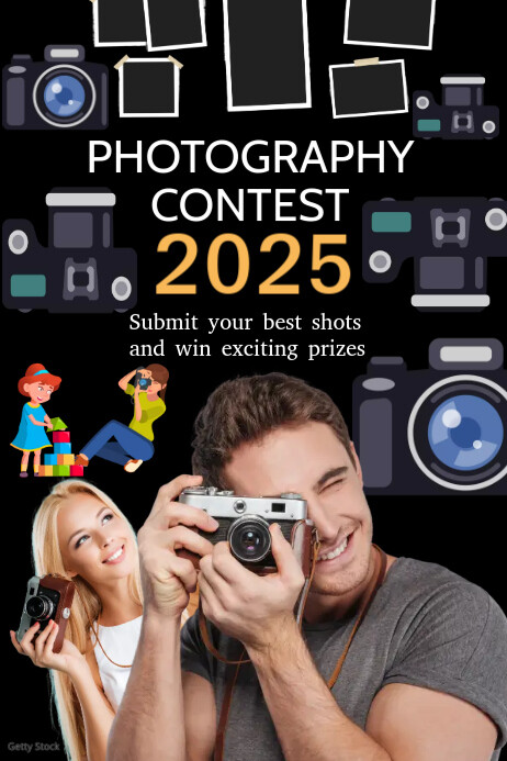 Black Professional Photography Contest Poster Template | PosterMyWall