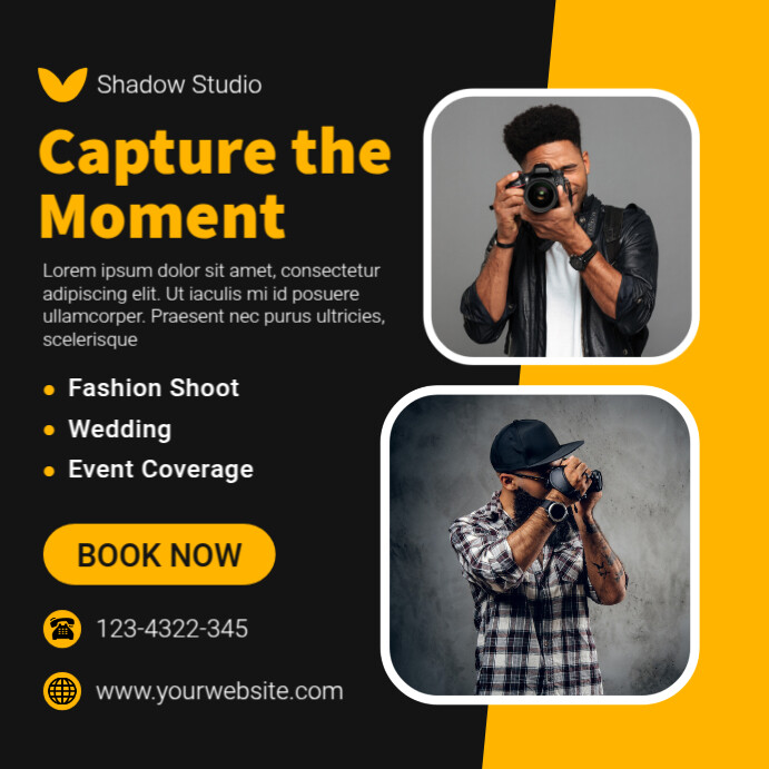 Copy of Black Professional Photography Instagram Post | PosterMyWall