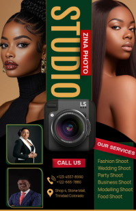 Black Professional Photography Studio Flyer Design  Tabloid template