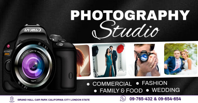 Black Professional Photography Studio Template Design Facebook Ad ...
