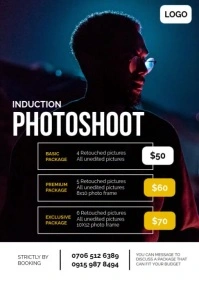 Black Professional Photoshoot Photography Rates Poster A3 template