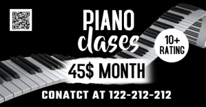 Czarny Piano Classes Facebook Shared Image Template