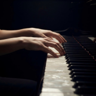 Black Professional Piano Music Album Cover template