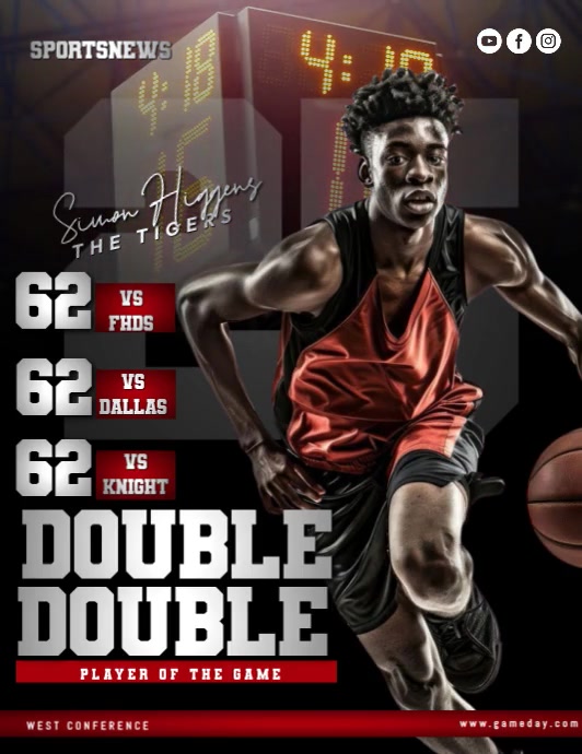 Black Professional Player Of The Game  Flyer (us Letter) 传单(美国信函) template