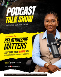 Black Professional Podcast Talk Show flyer Instagram Portrait Video template