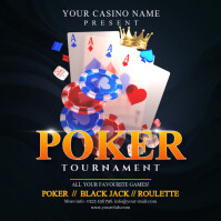 黑色 Poker Tournament Instagram Post Template
