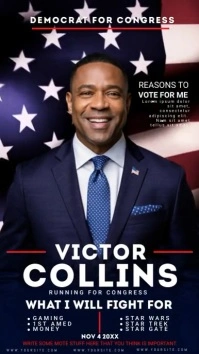 Black Professional Political Campaign Flyer, Instagram Reel template