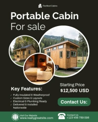 Black Professional  Portable Cabin For Sale Advertisement Template Instagram Portrait