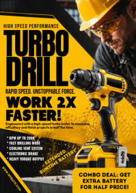 Noir Power Drill Promotion A4 Template