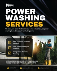 Black Professional Power Washing Services Instagram Portrait template