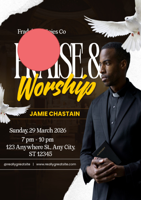 Black Professional Praise and Worship Event A4 Template | PosterMyWall