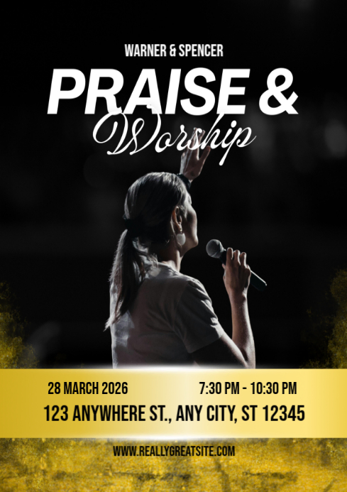 Praise And Worship Event A4 Template | PosterMyWall