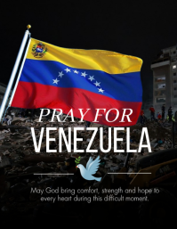 Black Pray for Venezuela Volantino Template