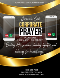 Black Prayer Meeting Flyer Template