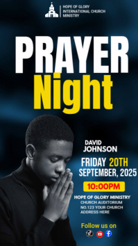 Black Prayer Night เรื่องราวบน Instagram Template