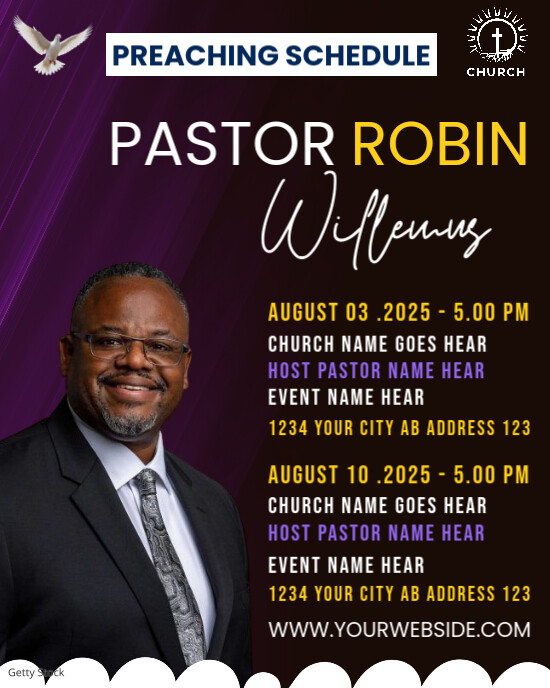 Copy of Black Professional Preaching Schedule Instagram Portrait ...