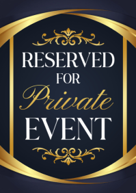 Черный Private Event Reservation A3 Template