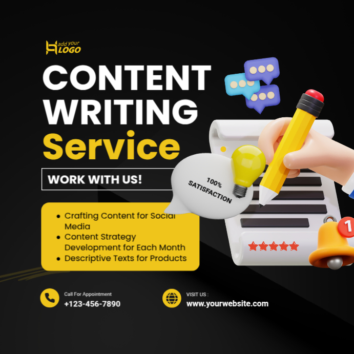 Black Professional Professional Writers Instagram Post template