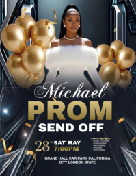 Black Professional Prom Send Off Event Flyer Folder (US Letter) template