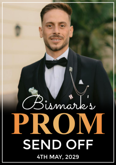 Copy of Black Professional Prom Send Off Large Sign A1 | PosterMyWall