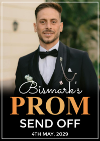 Black Professional Prom Send Off Large Sign A1 template