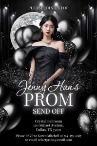 Black Professional Prom Send Off Poster Video Plakat template