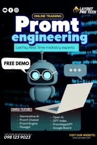 Black Professional Promt Engineering  Poster template