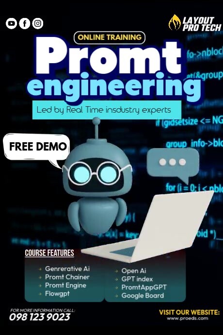 Black Professional Promt Engineering Poster Template | PosterMyWall