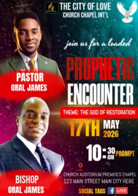 Black Professional Prophetic Church Event A6 Video template