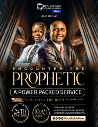 Black Professional Prophetic Church Service Flyer template