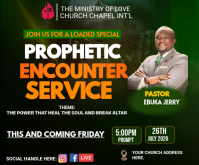 Black Professional Prophetic Church Service Medium Rectangle Persegi Panjang Sedang template