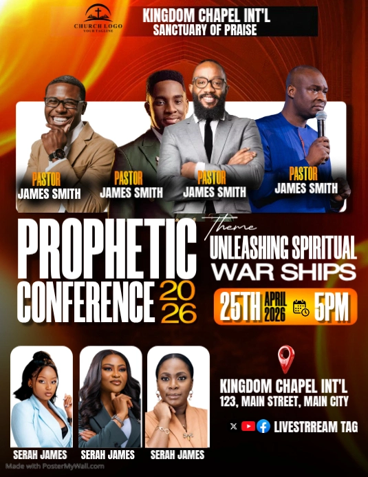 Black professional prophetic conference flyer Template | PosterMyWall