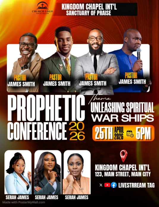 Black Professional Prophetic Conference Flyer Template | PosterMyWall