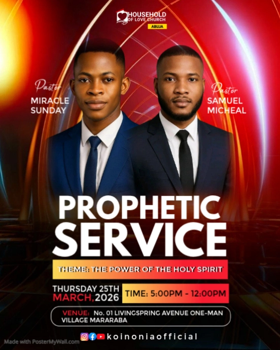Prophetic Service Event Template | PosterMyWall